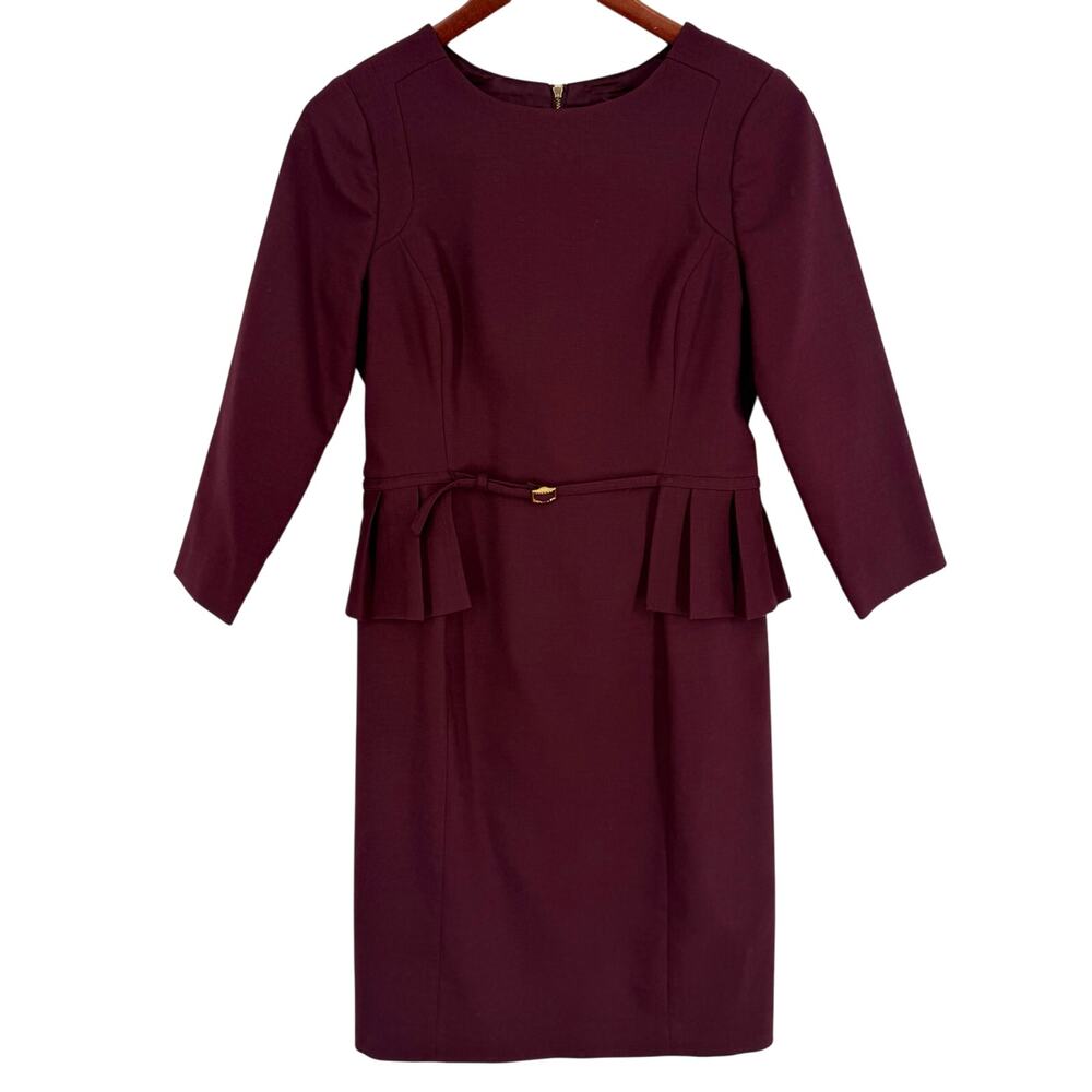 Ivanka Trump Womens Sz 4 Maroon Red Formal Red Dress Christmas Business Artsy